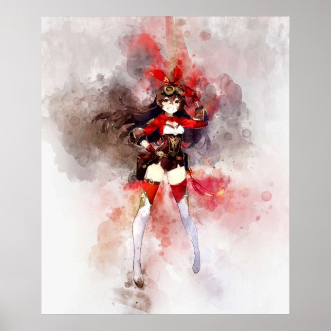 Póster Amber - Impacto de Genshin (Frente)