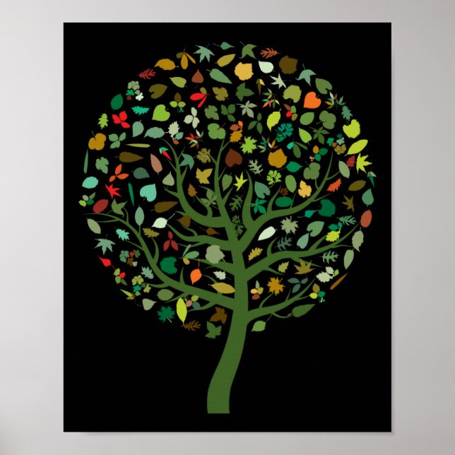 Póster Ambientalista de árboles bonitos (Frente)