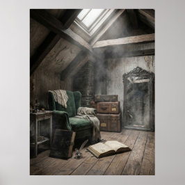 Póster Ambiente de Santuario del Ático Abandonado