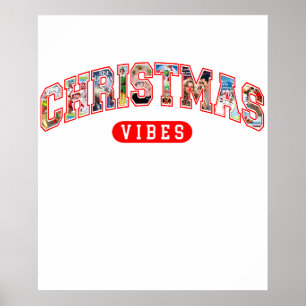 Póster ambiente navideño festivo