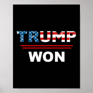 Póster (Ambos lados) Divertido Trump ganó 45-47 Mamáes de