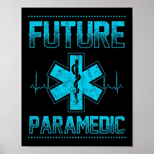 Póster Ambulancia estudiantil paramédica en el futuro de  (Frente)