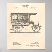 Ambulancia Vintage 1889 Patent Art Old Peper
