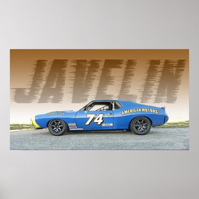 Póster AMC Javelin Road Race Car (Frente)