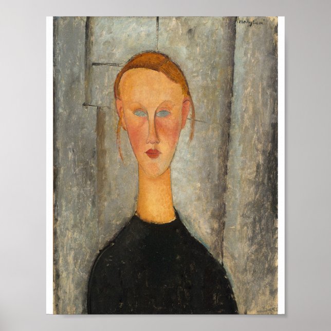 Póster Amedeo Modigliani - Chica Con Ojos Azules (Frente)
