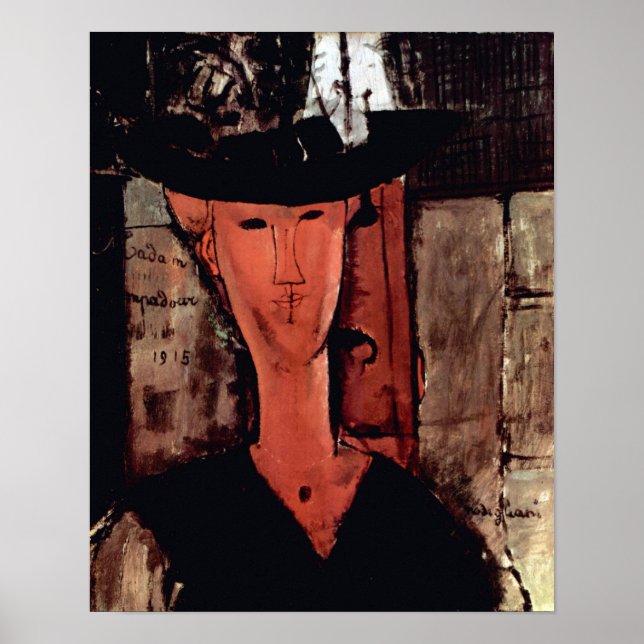 Póster Amedeo Modigliani - Dama Con Gorra (Frente)