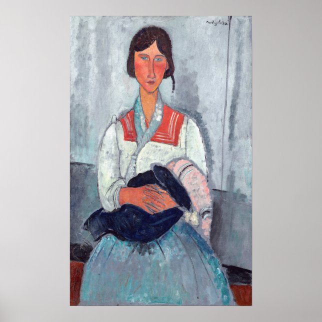 Póster Amedeo Modigliani - Gitana con bebé (Frente)