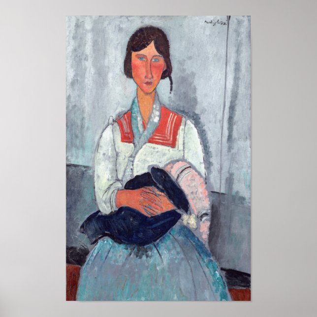 Póster Amedeo Modigliani - Gitana con bebé (Frente)
