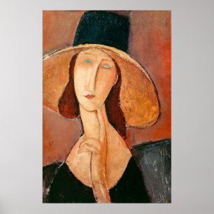 Póster Amedeo Modigliani - Jeanne Hebuterne en gran Gorra