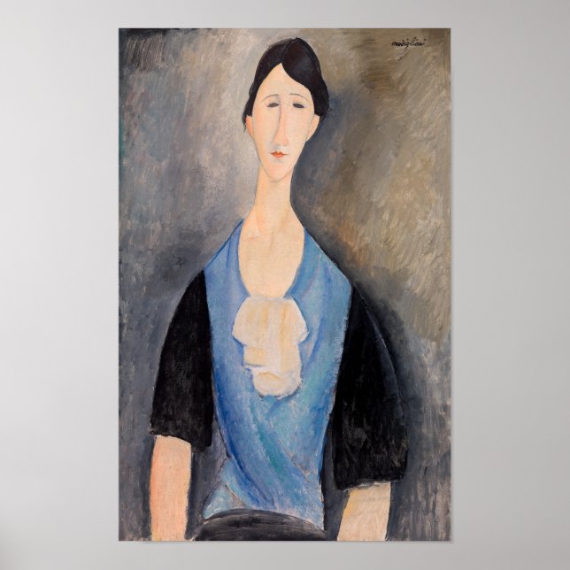 Póster Amedeo Modigliani - Joven mujer en azul (Frente)
