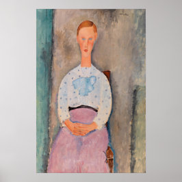 Póster Amedeo Modigliani - Muchacha con blusa de lunares
