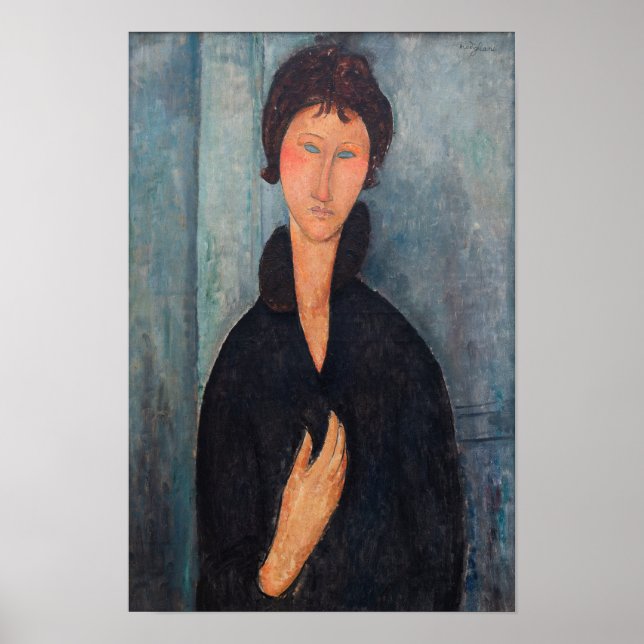 Póster Amedeo Modigliani - Mujer con Ojos Azules (Frente)
