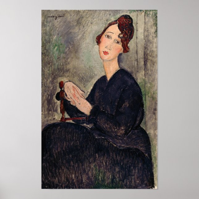 Póster Amedeo Modigliani - Retrato de Dedie Hayden (Frente)