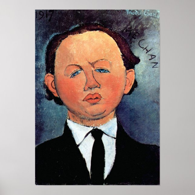 Póster Amedeo Modigliani - Retrato de Mechan (Frente)