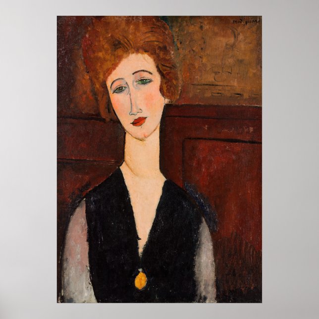 Póster Amedeo Modigliani - Retrato de una Mujer (Frente)