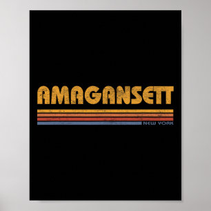 Póster Amegansett Nueva York Recuerdo de vacaciones retro
