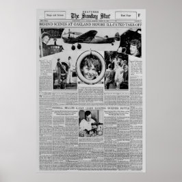 Póster Amelia Earhart antes de su vuelo alrededor del mun