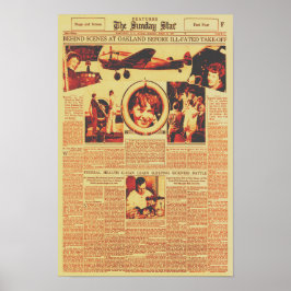 Póster Amelia Earhart Antes de Vuelo alrededor del Mundo 