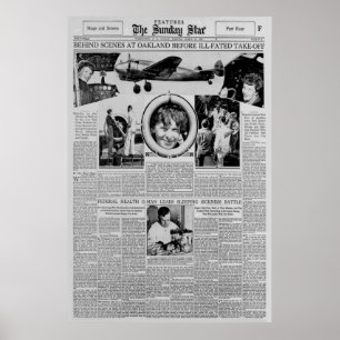 Póster Amelia Earhart Antes Del Vuelo Mundial 1937