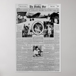 Póster Amelia Earhart Before Round The World Flight 1937 