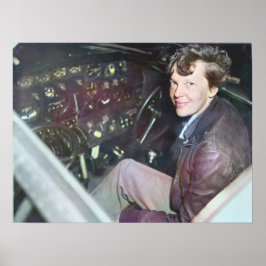 Póster Amelia Earhart Cabina de Avión sin Reticencias Col