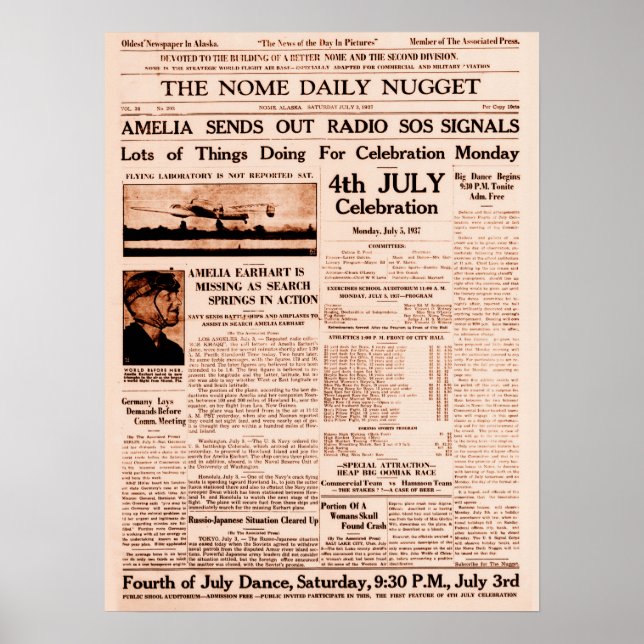 Póster Amelia Earhart Desaparecida Página Completa de Per (Frente)