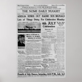Póster Amelia Earhart envía SOS por radio el 3 de julio d