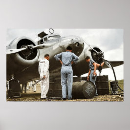 Póster Amelia Earhart Lockheed Modelo 10 Electra 1937