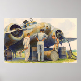 Póster Amelia Earhart Lockheed Modelo 10 Electra 1937