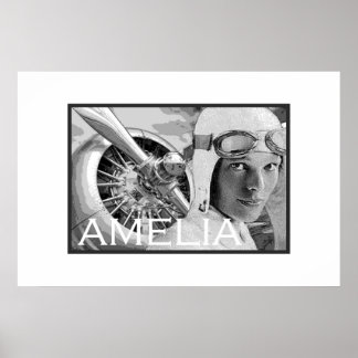 Póster Amelia Earhart y su hélice Electra