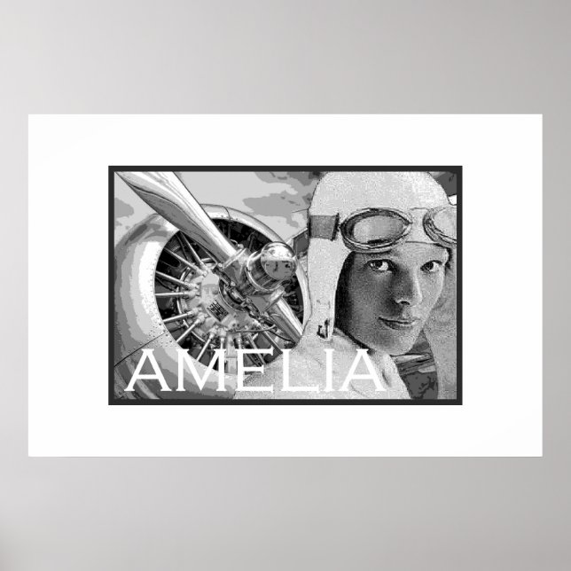 Póster Amelia Earhart y su hélice Electra (Frente)