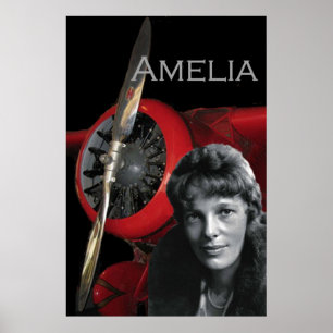 Póster Amelia Earhart y su Lockheed Electra