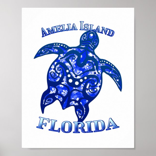 Póster Amelia Florida Vacuna Tortuga Tribal (Frente)