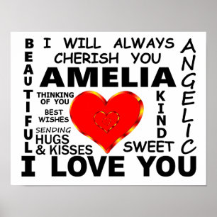 Póster Amelia te amo