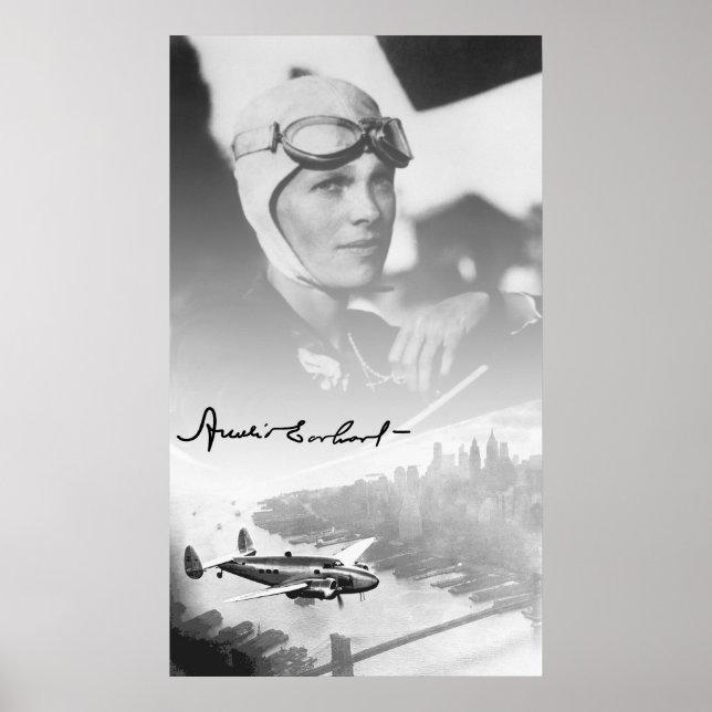 Póster AMELIA y su AVIÓN ELECTRA LOCKHEED (Frente)