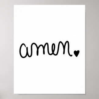 Póster Amén escrito a mano