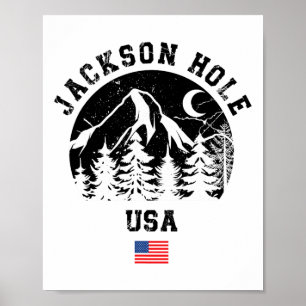 Póster Amer de esquí alpino Jackson Hole Wyoming