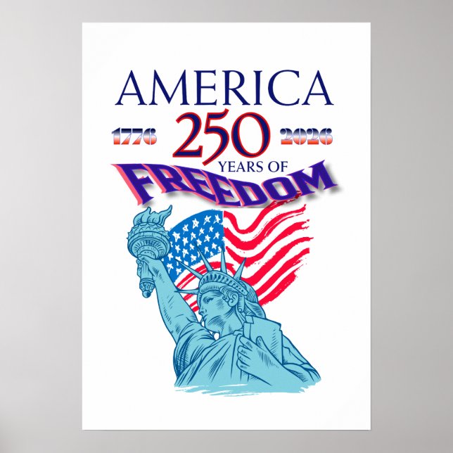 PÓSTER AMÉRICA 250 AÑOS DE LIBERTAD (Frente)