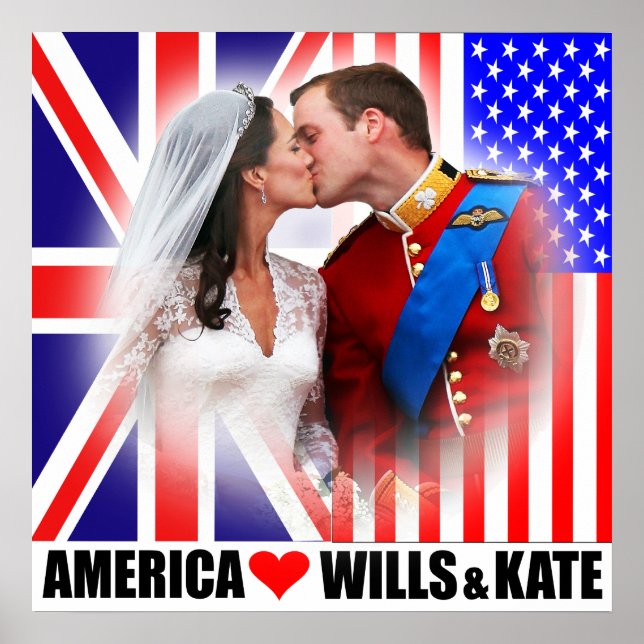 Póster América ama al Príncipe William y Kate Poster (Frente)