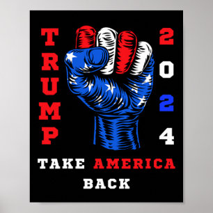 Póster América Apoya a Trump 2024 Maga Republicanos Patri