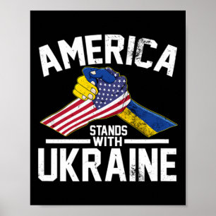 Póster América Apoya a Ucrania Camisetas de la Bandera Uc