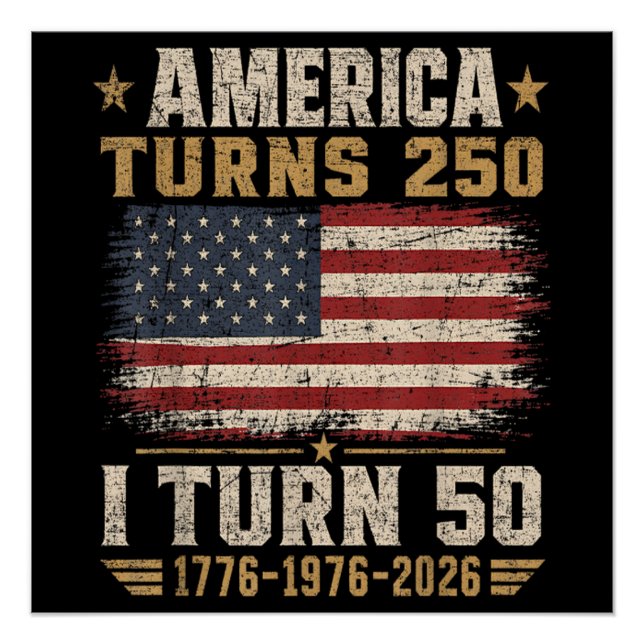 Póster América Cumple 250 Yo Cumplo 50 (Anverso)