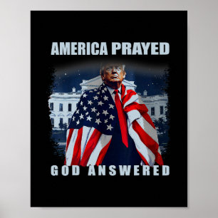 Póster América de Trump Oró Dios Respondió