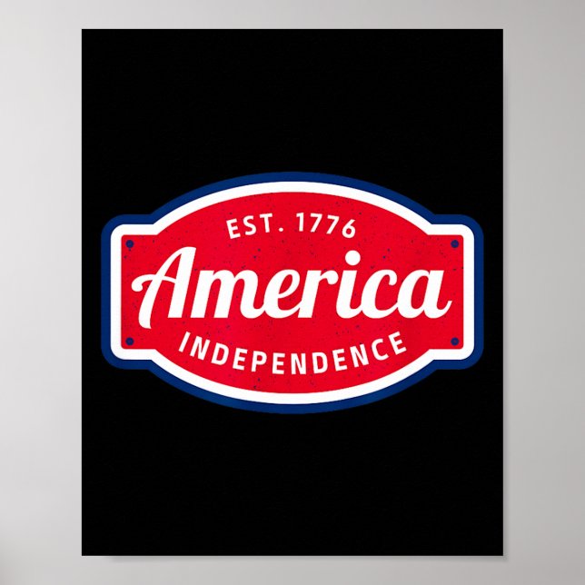 Póster América es 1776 independencia 4 de julio (Frente)