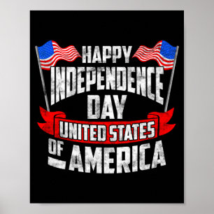 Póster América feliz día de la independencia
