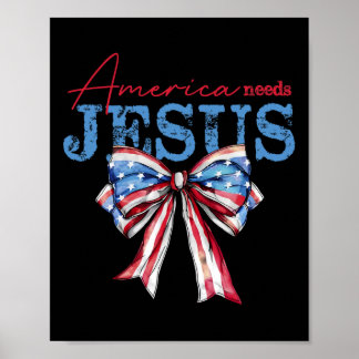 Póster America Necesita Jesús Bandera Cristiana Usa Coque