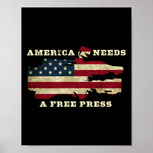 Póster América Necesita Una Prensa Libre Antit trump 1ra 