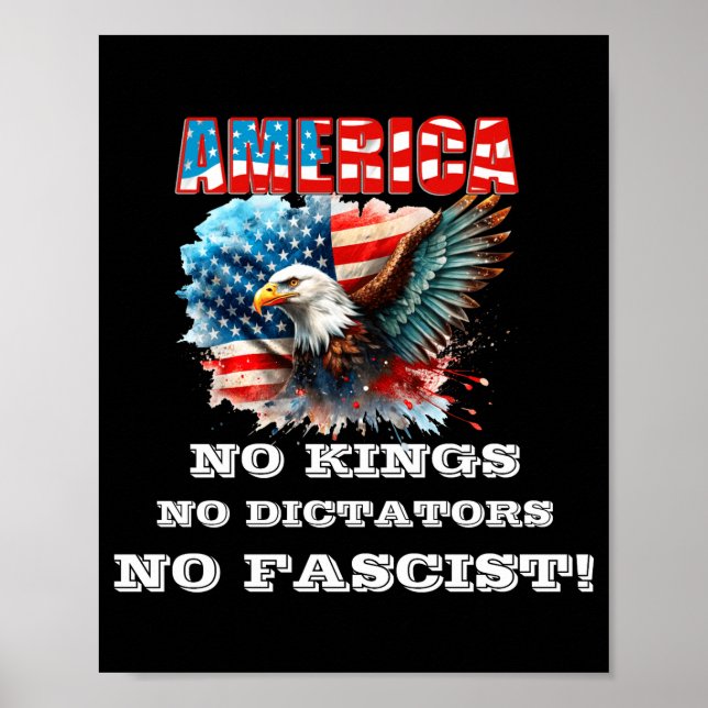 Póster America No Kings No Dictators No Fascist  (Frente)