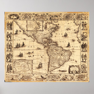 Póster America, Noviter Delineata Map (1622)