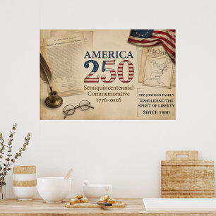 Póster América Personalizada 250 Años Posición de Herenci